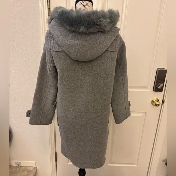 Just Enjoy My Life Gray Pea Coat M - Picture 2 of 3